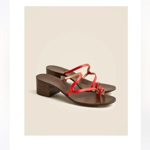J.Crew Size 12 Red Strappy Heeled Sandals